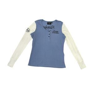 Harley Davidson Henley Shirt Size Large Y2K 90s Biker Grunge